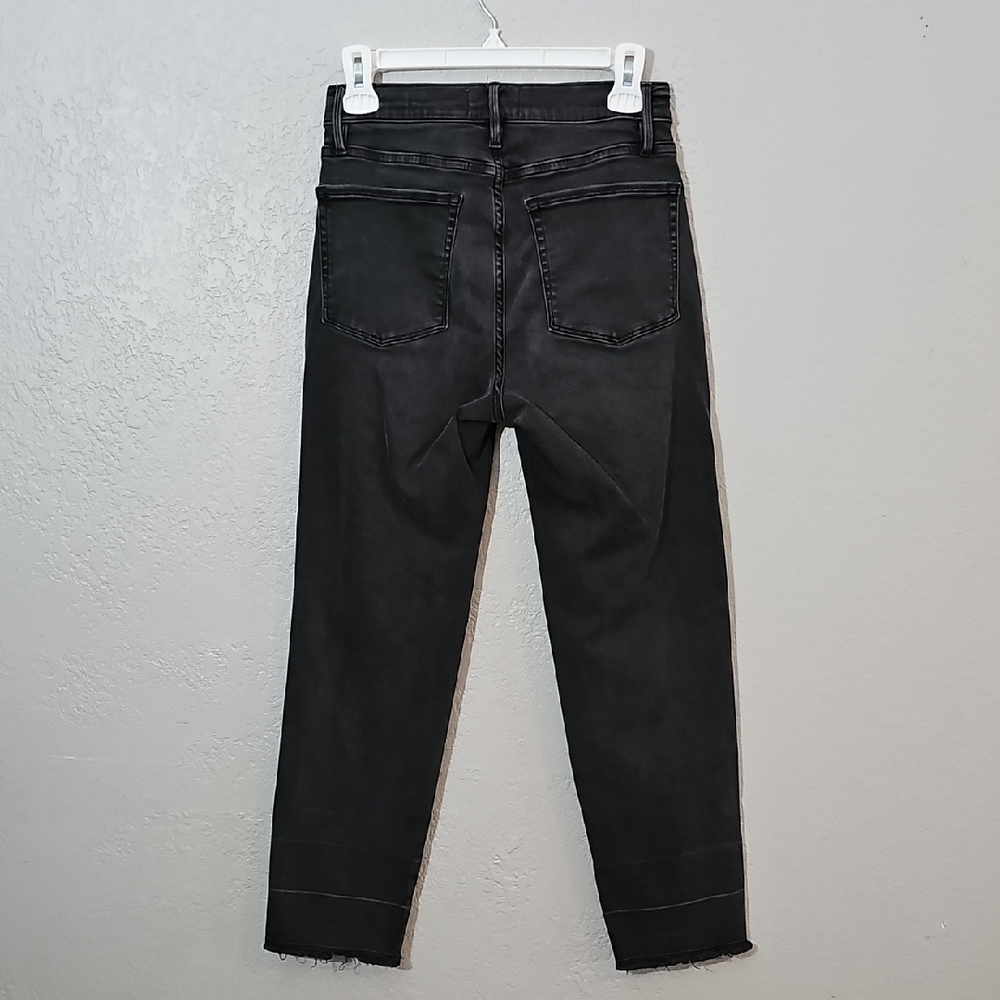 Frame Denim Black Le Nouveau Straight Ankle Jeans Womens 27 Stretchy High Rise - Picture 5 of 9